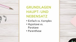 Grundlagen Haupt und Nebensatz [upl. by Guilbert]