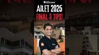 AILET 2025 3 Important Tips for ailet2025 Exam [upl. by Nimrahc]