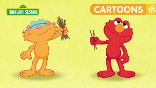 Elmo and Zoe Learn About More and Less  Math Adventures  Takalani Cartoons [upl. by Edahc]