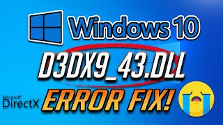 How to Fix d3dx943Dll Missing Error In Windows 1087  2024 [upl. by Ladnyc469]