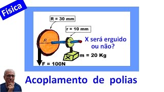 GRINGS  ACOPLAMENTO DE POLIAS ATRAVÉS DE UM EIXO  FÍSICA [upl. by Mohun382]