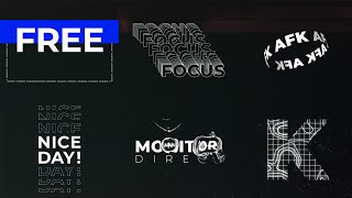 Free Kinetic Typography Pack [upl. by Dyke]