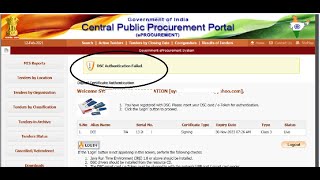 DSC Authentication Failed Error  e tender  e Procurement [upl. by Nortna]