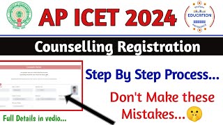 AP ICET 2024 Counselling Registration Process  Step by Step Fee Payment Process [upl. by Nehgam]