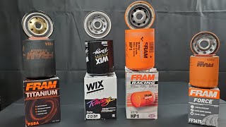 Best oil filter made for racing Fram or Wix [upl. by Yelrac638]