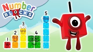 Numberblocks  Stampolines  Learn to Count [upl. by Downall]