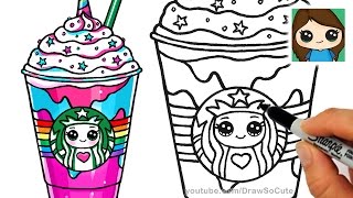 How to Draw a Starbucks Unicorn Frappuccino [upl. by Falcone]