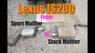 Toyota Altezza  Lexus IS200  How change Exhaust Muffler  Back to Stock [upl. by Lleynad]