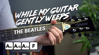 The Beatles  While My Guitar Gently Weeps tutorial  SOLO [upl. by Atonsah614]