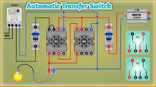 Automatic Transfer Switch with 2 Relays  Electrical Simulation [upl. by Anyzratak]