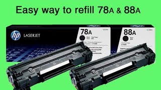 HP 78a amp 88a toner refill  How to Refill Easy Way [upl. by Trebla]