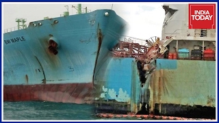 Two Ships Collide Off Chennai Coast Clean Up Operation Underway [upl. by Llovera]