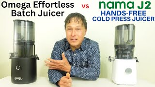 Omega Effortless Batch Juicer vs Nama J2 Cold Press Review Comparison [upl. by Homere]