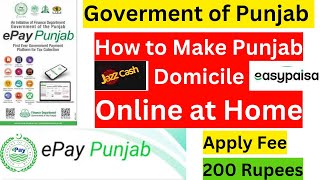 How to Make Punjab Domicile Online at Home How to Apply for Domicile Via ePay Punjab [upl. by Rednasyl]