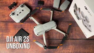 DJI Air 2S fly more combo drone unboxing setup and first flight [upl. by Annovad]