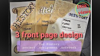 Front page design for history project Front Page design for projectHistory Project File Cover [upl. by Hpeseoj]