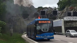 Brinnande västtrafiksbuss 99 Frölunda [upl. by Clayberg]