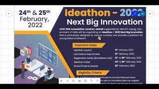 IDEATHON  2022  Innovation Competition  By Govt of India [upl. by Eybbob]