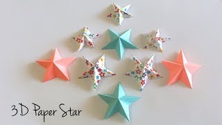 3D Paper Star  Origami Star  Paper Crafts Easy  Christmas Star Paper Decoration [upl. by Ahsyen]