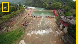 See an Ancient Wonder of China that Transforms a River  National Geographic [upl. by Attennod970]