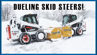 Rubber Edge Snow Pushers on Skidsteers  ProTech Sno Pusher [upl. by Llertniuq]