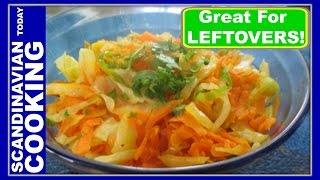 How To Make Danish Sauteed Shredded Cabbage and Carrots ♥ Kogt revet hvidkål og gulerødder [upl. by Lovato]