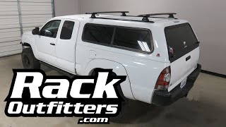 RhinoRack Tracks RTL600 Quick Mount Vortex Roof Rack on Leer Shell on Toyota Tacoma [upl. by Hilten340]