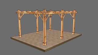 Cedar Pergola Assembly Video  6 Posts  by OLT [upl. by Stephens]