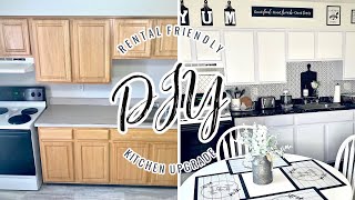 KITCHEN MAKEOVER UNDER 30 DIY RENTAL FRIENDLY [upl. by Irt]