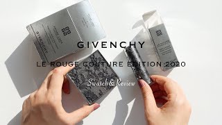 Givenchy Le Rouge Couture Edition 2020 Lipstick SwatchampReview  306 Carmin Escarpin [upl. by Neelon]