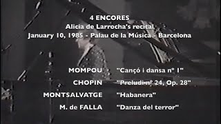 4 encores from Alicia de Larrochas recital Barcelona 1985 [upl. by Avah]