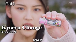 Kyoryu Change Brave In  Zyuden Sentai Kyoryuger Henshin Version 2 Ep 6 to 10 [upl. by Nnylirej]