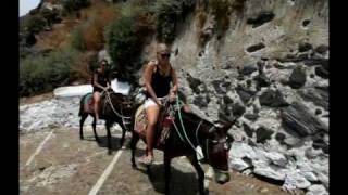 Donkey ride in Santorini Greece [upl. by Leerzej]