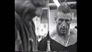 Dorian Yates  Chest shoulders and triceps training 1996 Battle for Olympia [upl. by Nnail252]