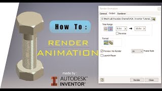 3A Autodesk Inventor Tutorial  Render Animation [upl. by Jannery]