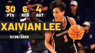 Xaivian Lee Princeton Tigers 30 PTS 6 REBS 4 AST vs Northeastern Huskies [upl. by Emmuela128]