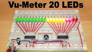 VuMeter 20 LEDs with LM3915 Standard LED scale  Electric diagram [upl. by Lon]