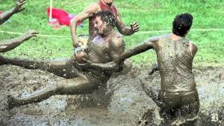 Footballers compete in North Conways annual Mud Bowl [upl. by Player]