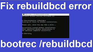 Bootrec rebuildbcd the system cannot find the path specified fix  bcd boot error windows 1011 [upl. by Sparkie]