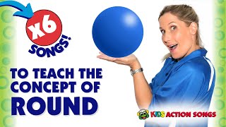 Kids Action Songs  x6 TURN AROUND songs for preschoolers to teach the concept of round [upl. by Ennoved]