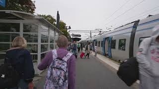 Sweden Stockholm Nynäshamn boarding SL train to Bålsta [upl. by Etirugram]