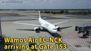 Wamos Air ECNCK taxiing to Gate 153 and unloading at Perth Airport [upl. by Strong330]