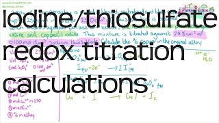 Iodine and sodium thiosulfate redox titration calculations  ALevel Chemistry [upl. by Tebor319]