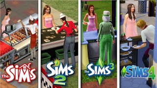 Sims 1 vs Sims 2 vs Sims 3 vs Sims 4  Food Stand [upl. by Jedidiah961]