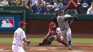 ATLPHI Bethancourt singles for his first MLB hit [upl. by Rebmyt]