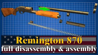 Remington 870 full disassembly amp assembly [upl. by Jackqueline992]