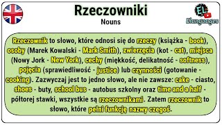 Rzeczowniki w języku angielskim gramatyka  Nouns in English grammar [upl. by Esiocnarf]