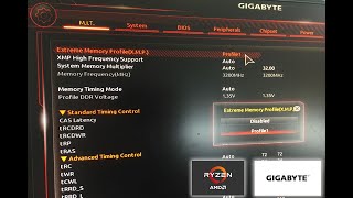 How to enable Extreme Memory Profile XMP on a Gigabyte A320MS2H Rev F50 motherboard  Ryzen [upl. by Arba]