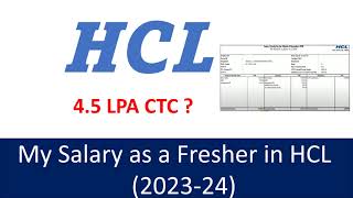 HCL Freshers Salary 202324  What to Expect in Your First Job  hcl corporate [upl. by Yerggoeg]