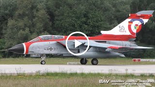 Panavia Tornado IDS  German Air Force quot50 years Tornado csquot 4397  takeoff at Manching Air Base [upl. by Gwenny209]